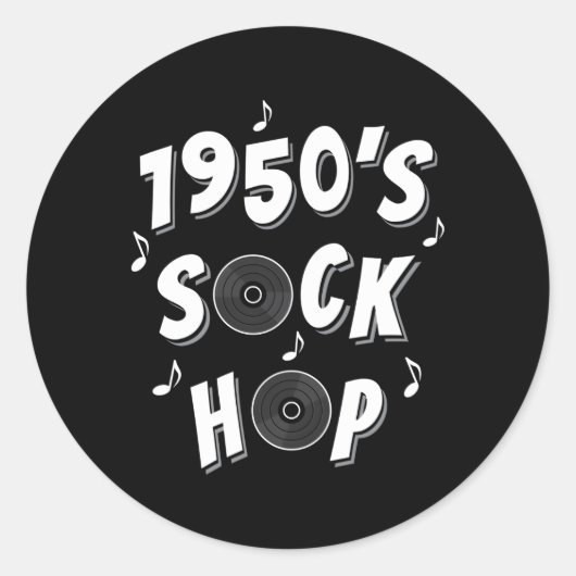 Sticker Rond Sock Hop School Dance Des Années 1950 (Devant)
