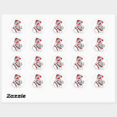 Sticker Rond Sock Monkey Basball (Feuille)