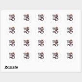 Sticker Rond Sock Monkey Basketball Hoop (Feuille)