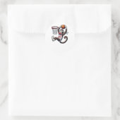 Sticker Rond Sock Monkey Basketball Hoop (Sac)