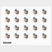Sticker Rond Sock Monkey Football (Feuille)