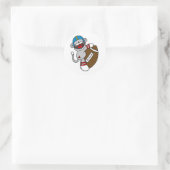 Sticker Rond Sock Monkey Football (Sac)