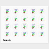 Sticker Rond Sock Monkey "I MANGE PETITS ENFANTS" (Feuille)