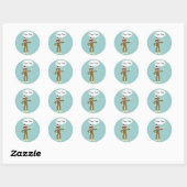 Sticker Rond Sock Monkey personnalisable Comic Speech Bubble (Feuille)
