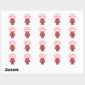 Sticker Rond Sock Monkey "PEUPLE GOSTE like CHICKEN" (Feuille)