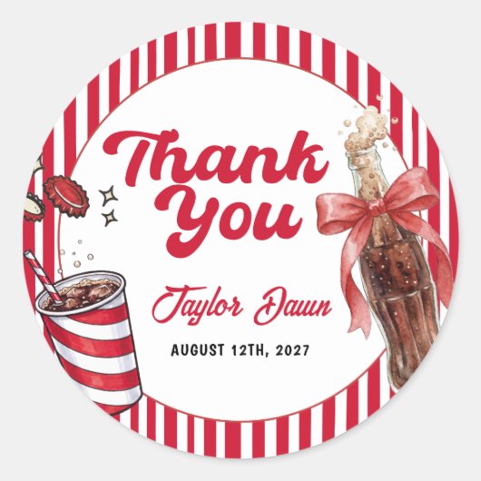 Sticker Rond Soda Pop Baby Shower  (Devant)