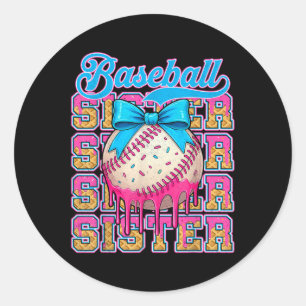 Sticker Rond Soeur de baseball Retro Crème de glace Driam Coque