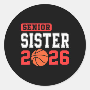 Sticker Rond Sœur de basketball senior 2026 Équipe Cl de 2026 D