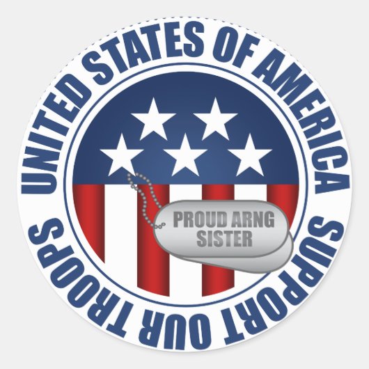 Sticker Rond Soeur de la Garde nationale de l'Armée Fière (Devant)