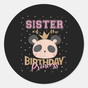 Sticker Rond Soeur De La Princesse Panda Bear Py