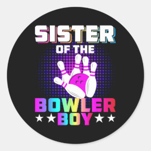 Sticker Rond Soeur Du Bowler Boy Matching Family Bowling B