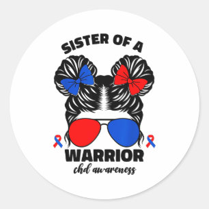 Sticker Rond Sœur d'un guerrier CHD anomalie cardiaque congénit