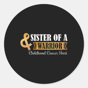 Sticker Rond Soeur d'un guerrier Lauréat du Ruban Cancer de l'E