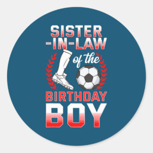 Sticker Rond Soeur en droit de l'anniversaire Joueur de soccer