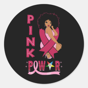 Sticker Rond Soeur Pink Power Etoile Orientale Cancer du Sein C