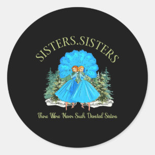 Sticker Rond Soeurs White Christmas Movie 1954 Snow Xmas Holid