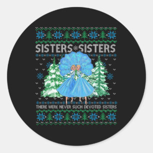 Sticker Rond Soeurs White Christmas Movie 1954 Xmas Pajam