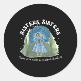Sticker Rond Soeurs White Christmas Movie 1954 Xmas Snow Holid