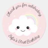 Sticker Rond Sofia Cloud Anniversaire Merci Favoriser (Devant)