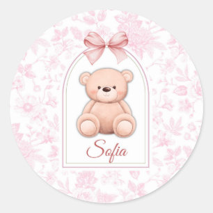 Sticker Rond Sofia   Conception personnalisée d'ours en peluche