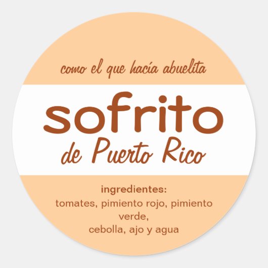 Sticker Rond Sofrito Porto Rico (Devant)