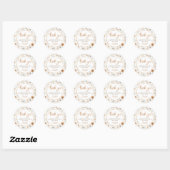 Sticker Rond Soft Boho Floral Fleur sauvage Party Merci (Feuille)
