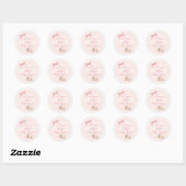 Sticker Rond Soft Bunny Welcome Design with Pastel Ribbon  (Feuille)