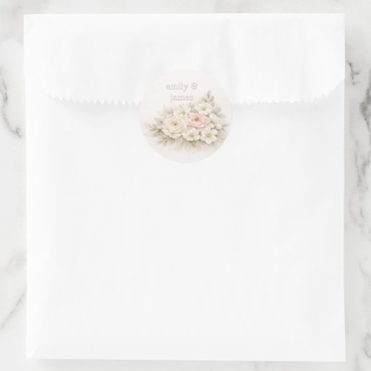 Sticker Rond Soft Editorial Botanical Wedding (Sac)