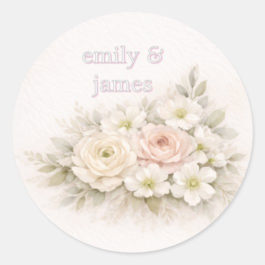 Sticker Rond Soft Editorial Botanical Wedding (Devant)