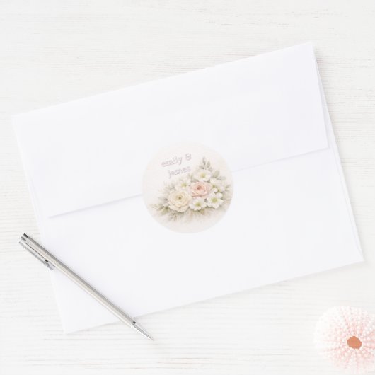 Sticker Rond Soft Editorial Botanical Wedding (Enveloppe)