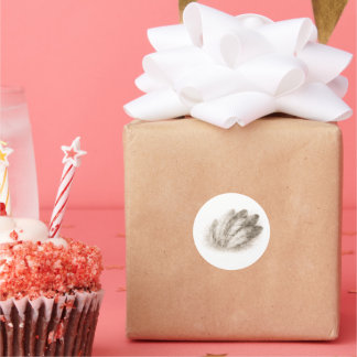 Sticker Rond Soft Feathers in Bloom Monochrome Nature on 