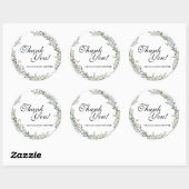 Sticker Rond Soft Green Boho Genre Neutre Merci Floral (Feuille)