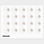 Sticker Rond Soft Muted Earthy Tone Bride douche merci (Feuille)