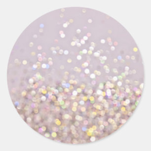 Sticker Rond Soft Pastel Bokeh Sparkles