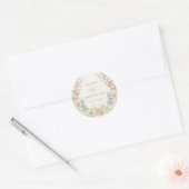 Sticker Rond Soft Pastel Ornate Spring Garden Gold Wedding (Enveloppe)