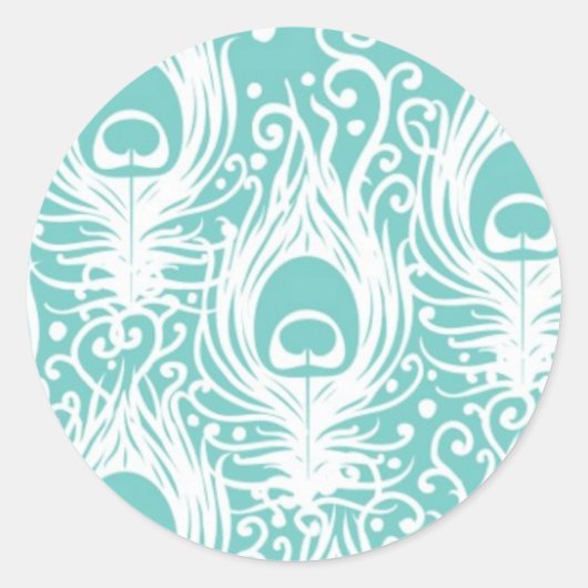 Sticker Rond Soft peacock feathers (Devant)