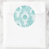 Sticker Rond Soft peacock feathers (Sac)