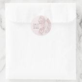 Sticker Rond Soft Pink Ivory Bow Baby Shower Thank You (Sac)