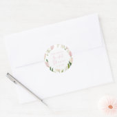 Sticker Rond Soft Pink Tulip Bridal Shower (Enveloppe)