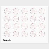 Sticker Rond Soft rose papillon fête d'anniversaire (Feuille)