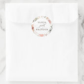 Sticker Rond Soft Shades Floral Mariage élégant (Sac)