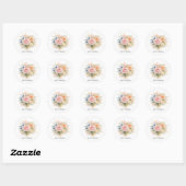 Sticker Rond Soft Watercolor Floral Wedding (Feuille)