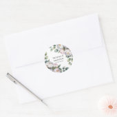 Sticker Rond Soft White Peony with Eucalyptus Leaves Wedding (Enveloppe)