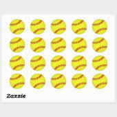 Sticker Rond Softball (Feuille)