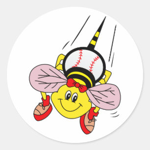 Sticker Rond Softball Bee