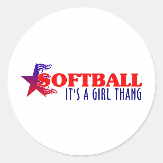Sticker Rond SOFTBALL - C'est un Thang de fille (Devant)