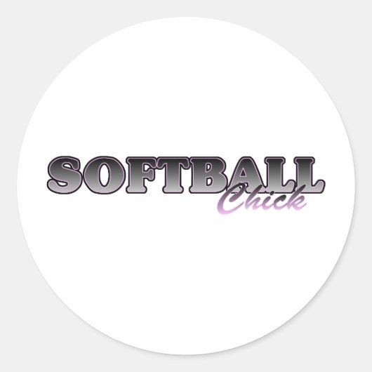 Sticker Rond Softball Chick (Devant)