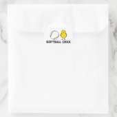 Sticker Rond Softball Chick (Sac)