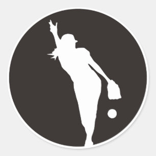 Sticker Rond softball Circle Pitcher