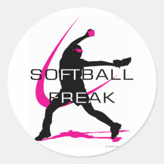 Sticker Rond Softball Freak - Côté Pitcher